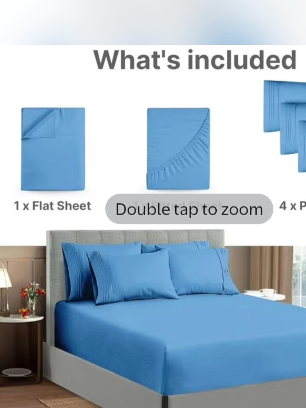 California King Denim Blue 6pc Bedsheets By CGK Bed Sheets